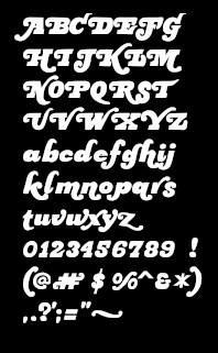 alphabet shown using the Brontosaurus font