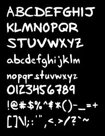 alphabet shown using the FG-roundtip font