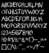 alphabet shown using the Font-fil-A font