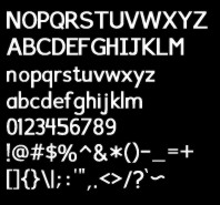 alphabet shown using the Font13 font
