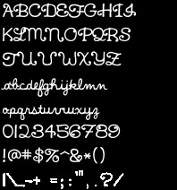 alphabet shown using the Little Golden Font font